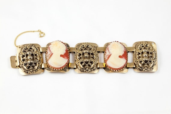 Cameo Panel Bracelet c.1950s - image 1