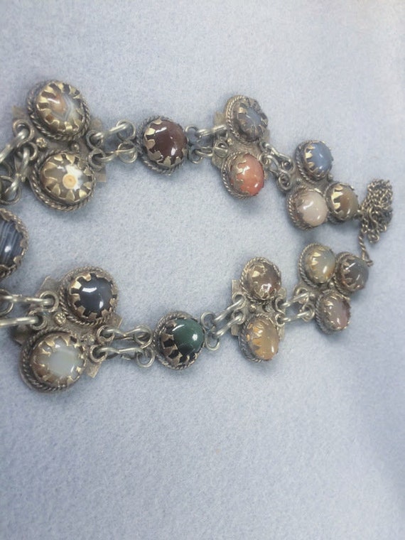 Vintage Agate Cabochon Necklace Circa 1930's - image 6