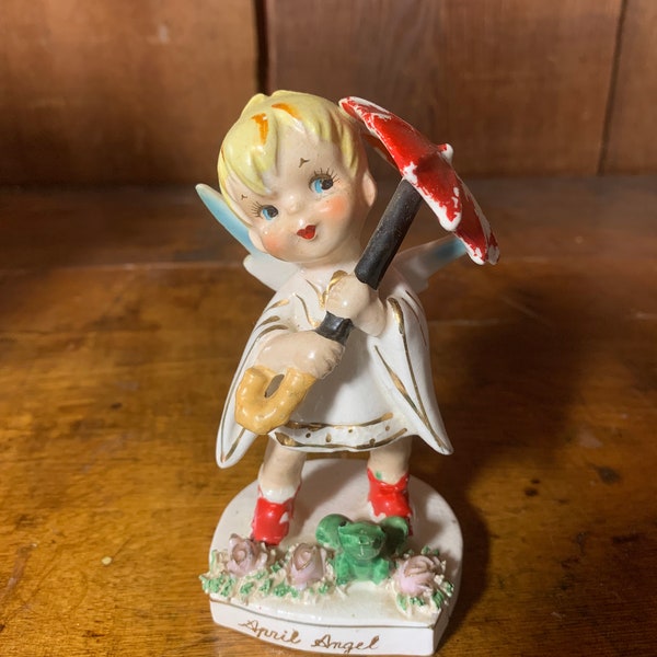 Lefton Angel and Umbrella Figurine