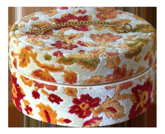 1940s Cut Velvet Hat Box