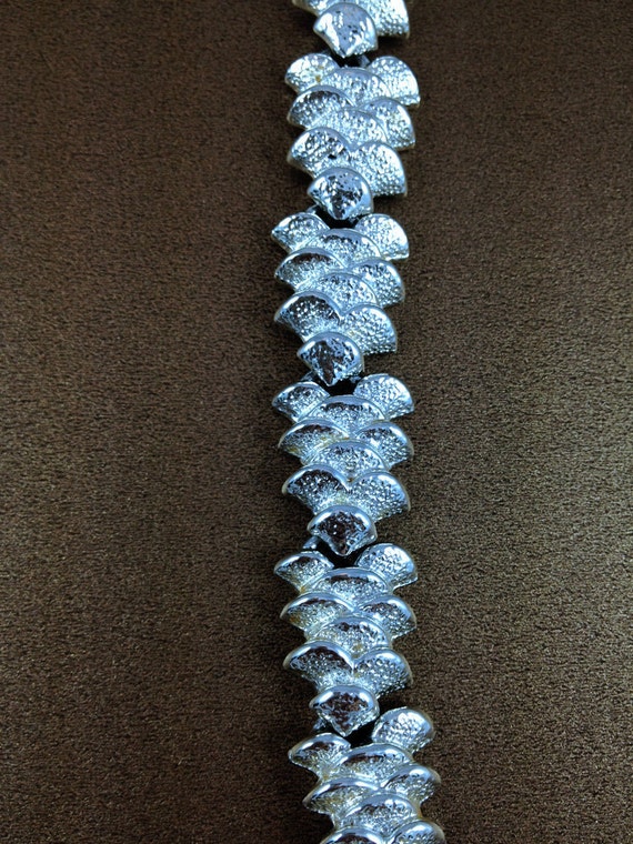 Coro Silver Tone Choker Necklace Circa 1940's-195… - image 3