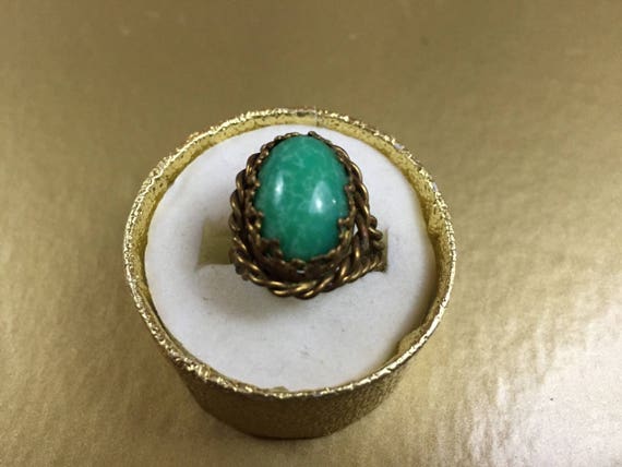 Green West Germany Adjustable Ring
