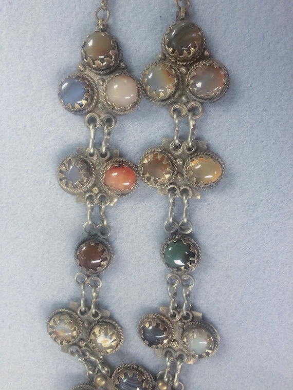Vintage Agate Cabochon Necklace Circa 1930's - image 5
