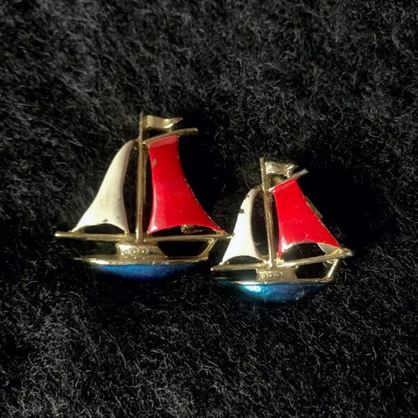 Red White & Blue Sailboat Brooches Made by Gerry's