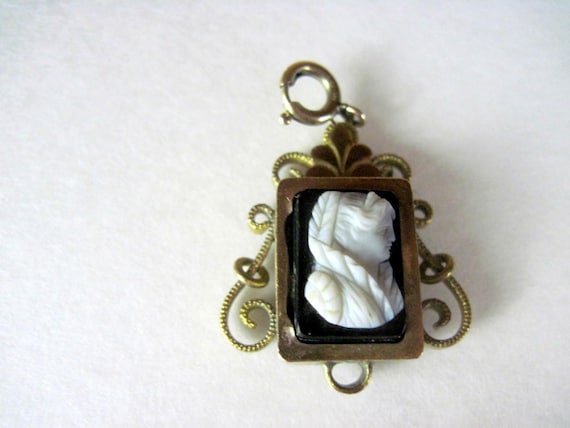 Combination Cameo and Mourning Pendant/Charm - image 1