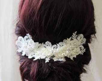 Ivory Bridal hair Comb Wedding hair comb Wedding Hair Piece Lace Hair comb  Bridal Headpiece Wedding hair accessories  Bridal hair  UK