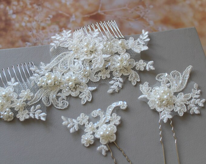 Wedding Hair Comb Hair Pin Bridal Hair Comb Lace Hair Comb Etsy UK