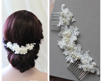 SALE Lace Wedding hair comb Bridal hair comb Pearl Back Headpiece Lace hair comb Wedding hair piece Bridesmaid hair Accessory Wedding Hair