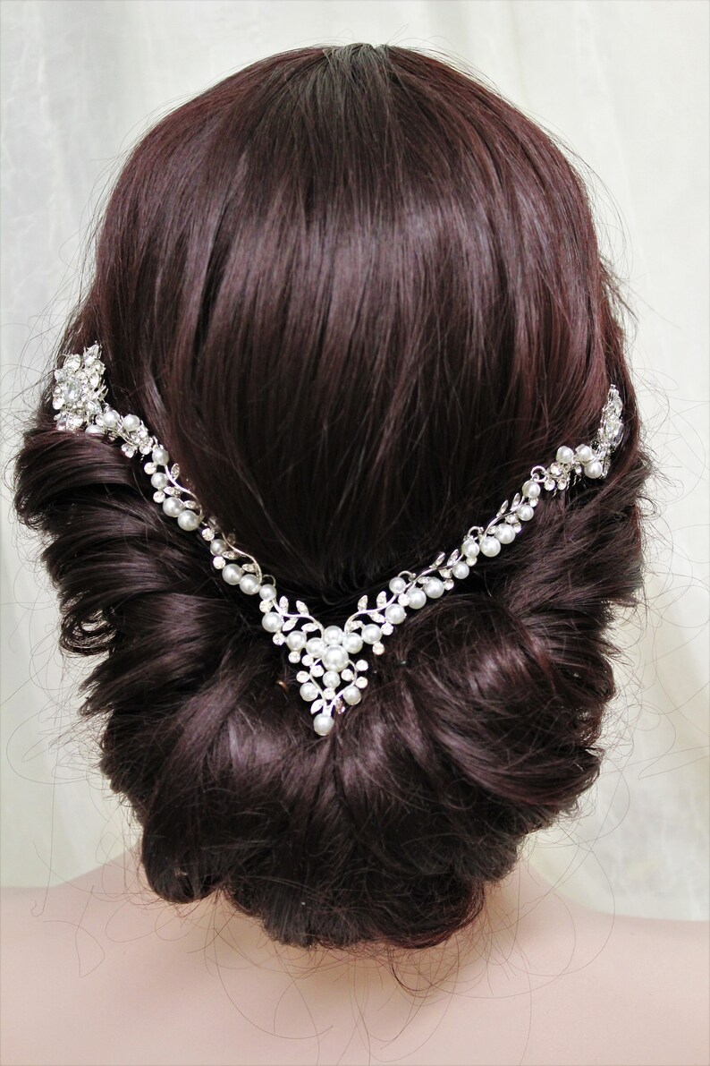 Art Deco Hair Chainwedding Hair Chain Bridal Hair Comb Etsy