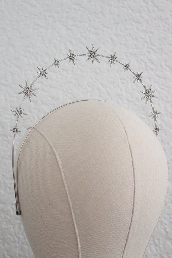 Silver Starburst Crystal Headband Czarina Headband -- Crystal – Jennifer Behr LLC main image 3