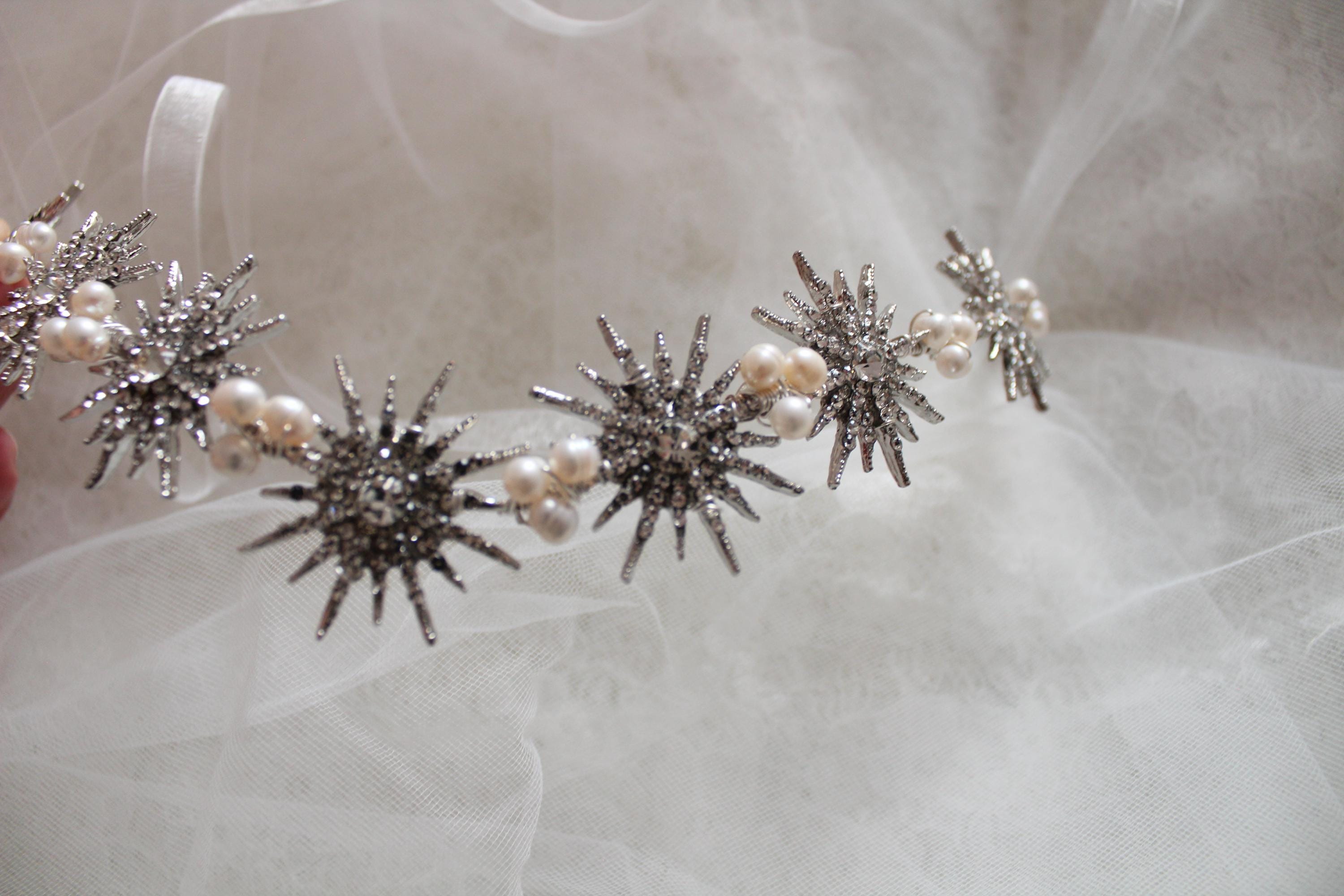 Silver Celestial Bridal Sash, Bridal Star Belt ,wedding  display picture 3