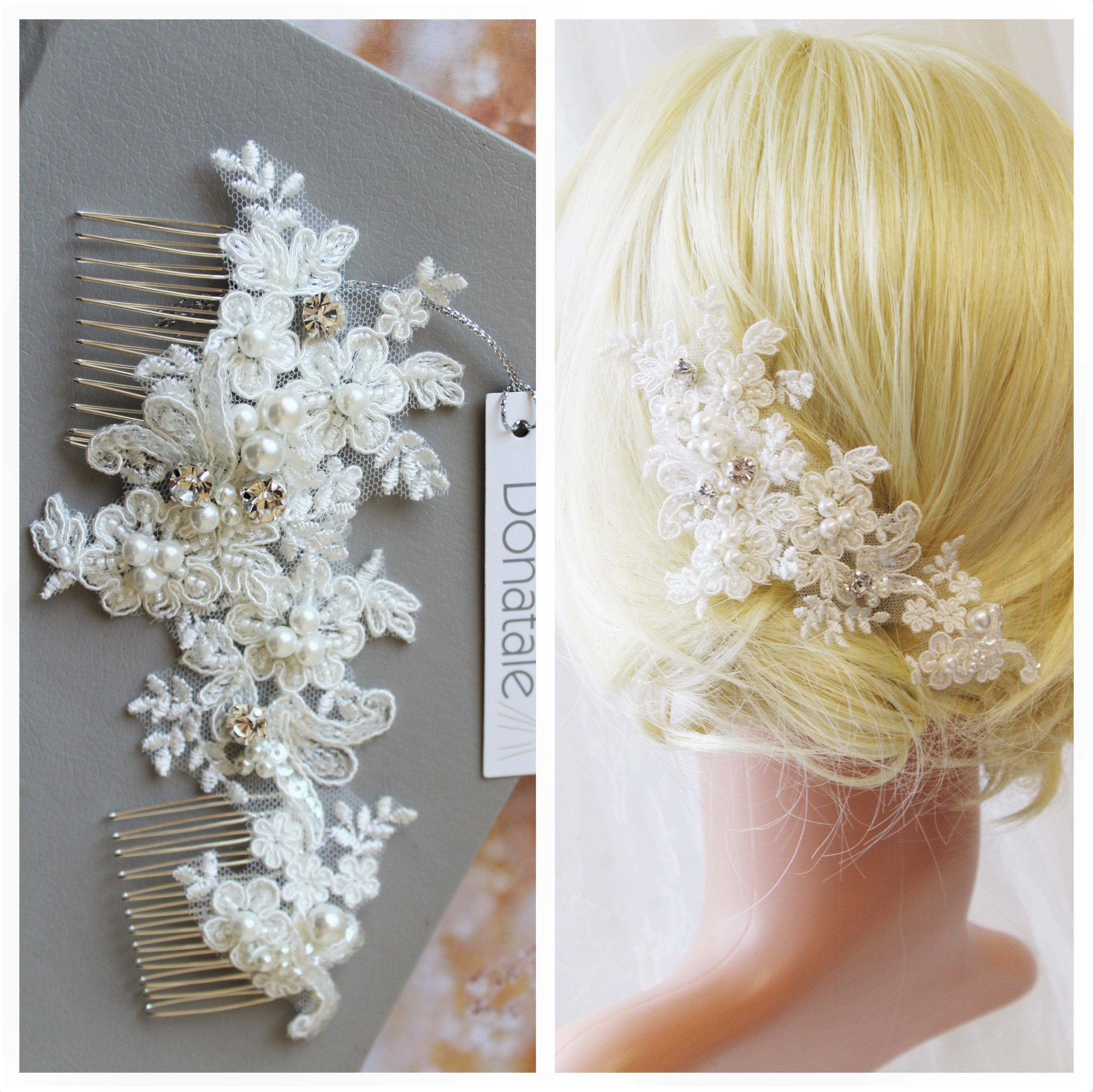 Bridal Hair Comb Wedding Hair Comb Ivory Lace Hair Comb | Etsy