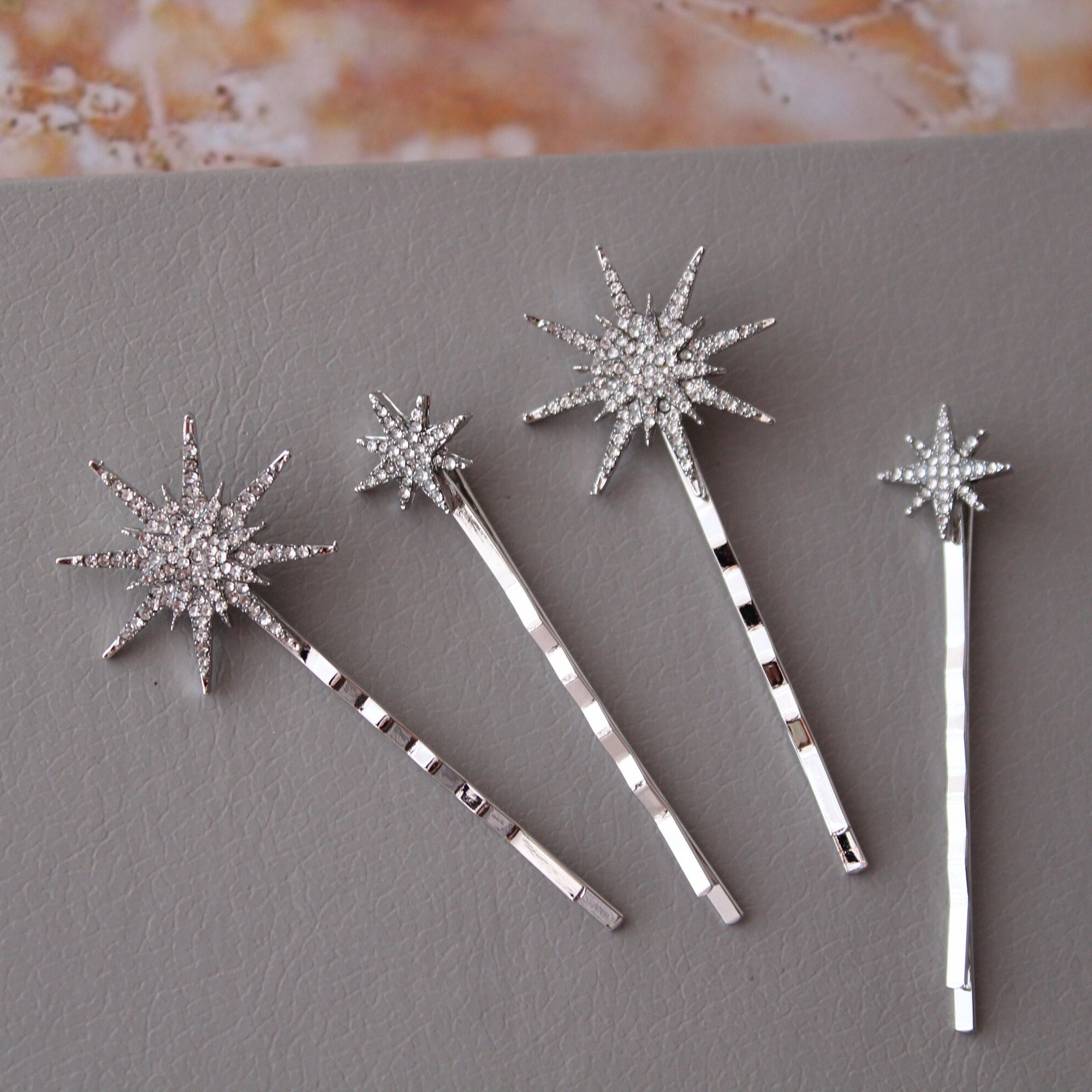 Silver Star Chain Celestial Hairpin Planet Hair Pin & Stick – Sterling Silver Celestial Design  main image 2