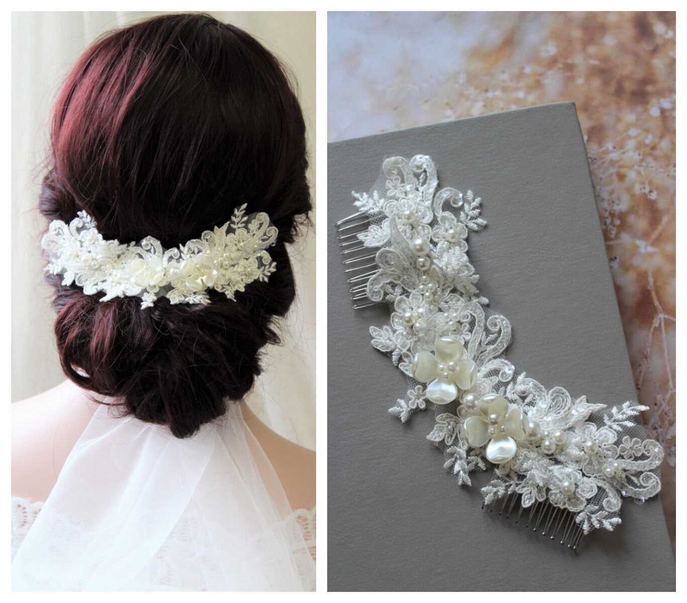 Ivory Bridal Hair Comb Wedding Hair Comb Wedding Hair Piece Etsy