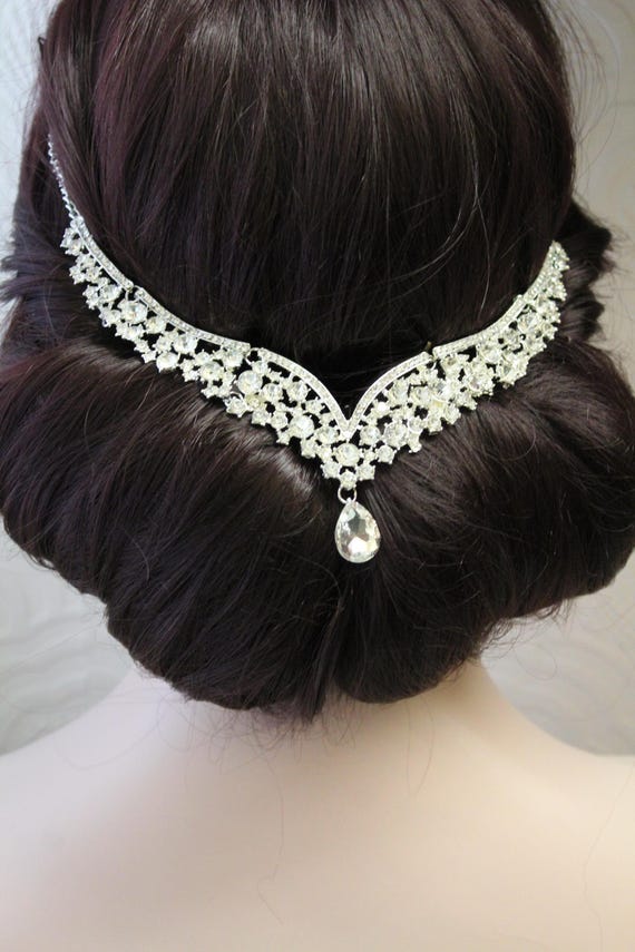 Crystal Bridal Hair Chain Headpiece Wedding Amazon.com : Missgrace Women Dainty Bohemian Rhinestones  main image 2