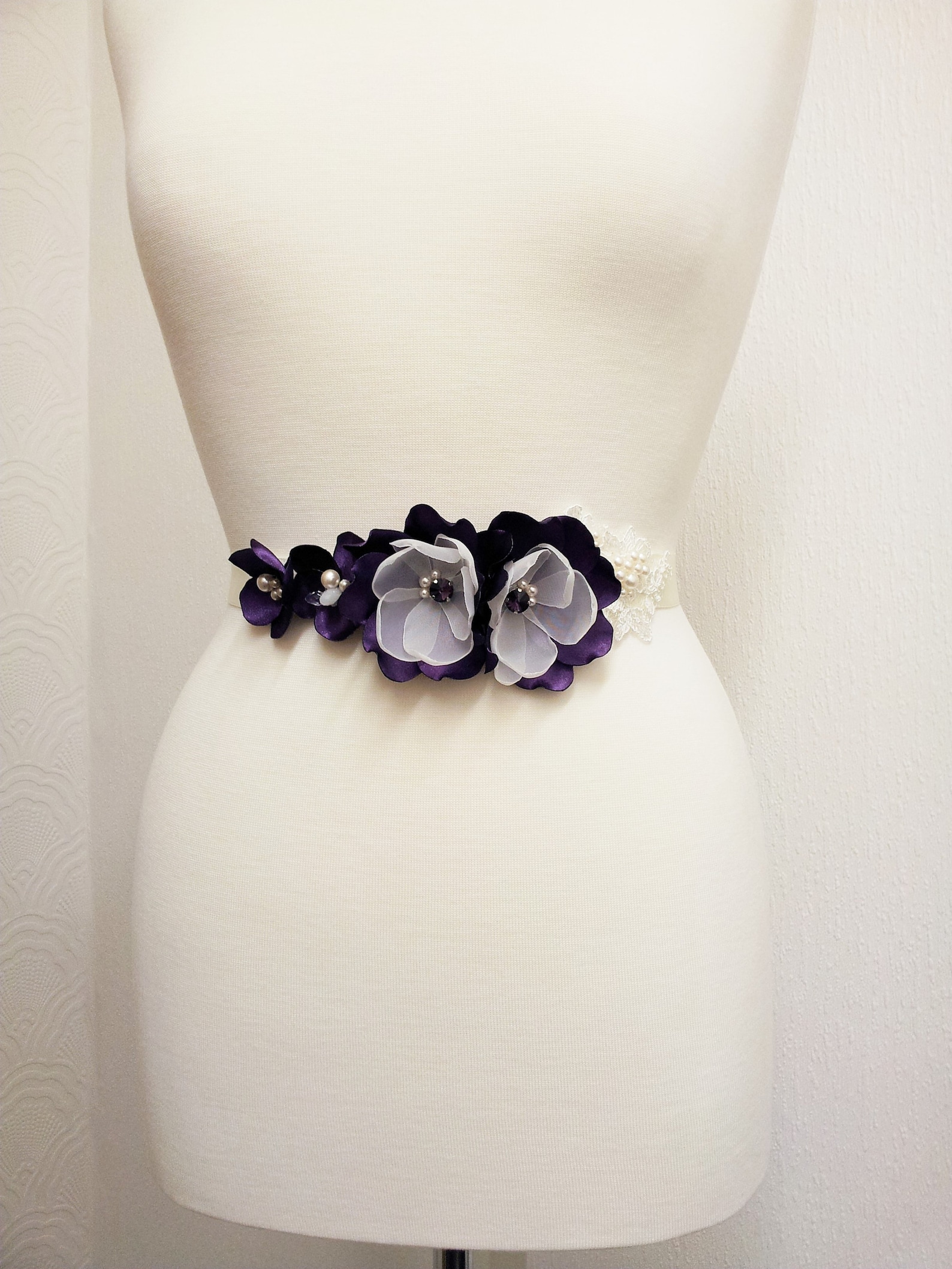Aubergine Bridal Belt Deep Purple Bridal Sash Wedding Dress - Etsy