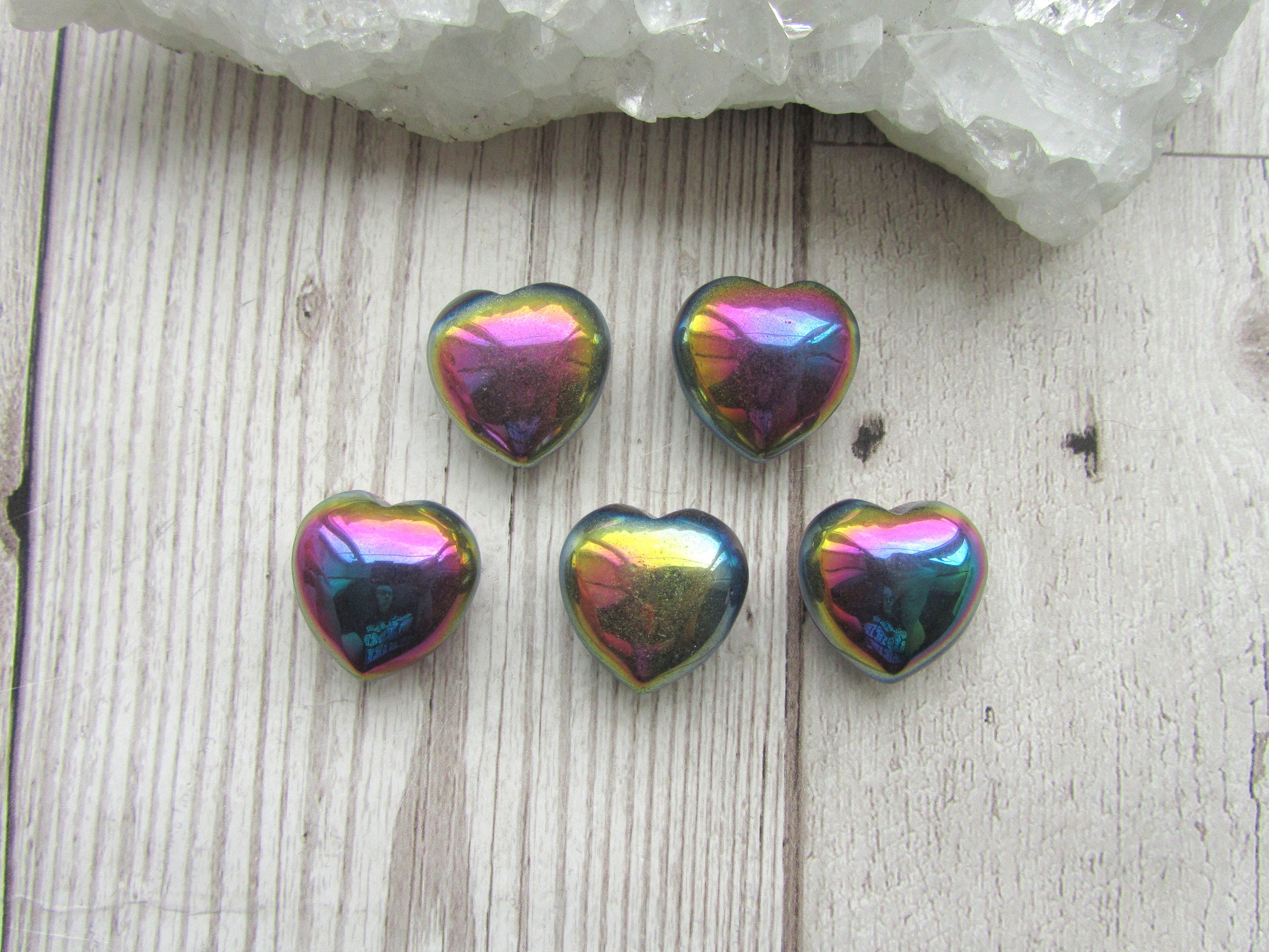 Carved Tumble Stone Rainbow Hematite Heart Crystal Heart Stone Heart mm Crystals Collectibles