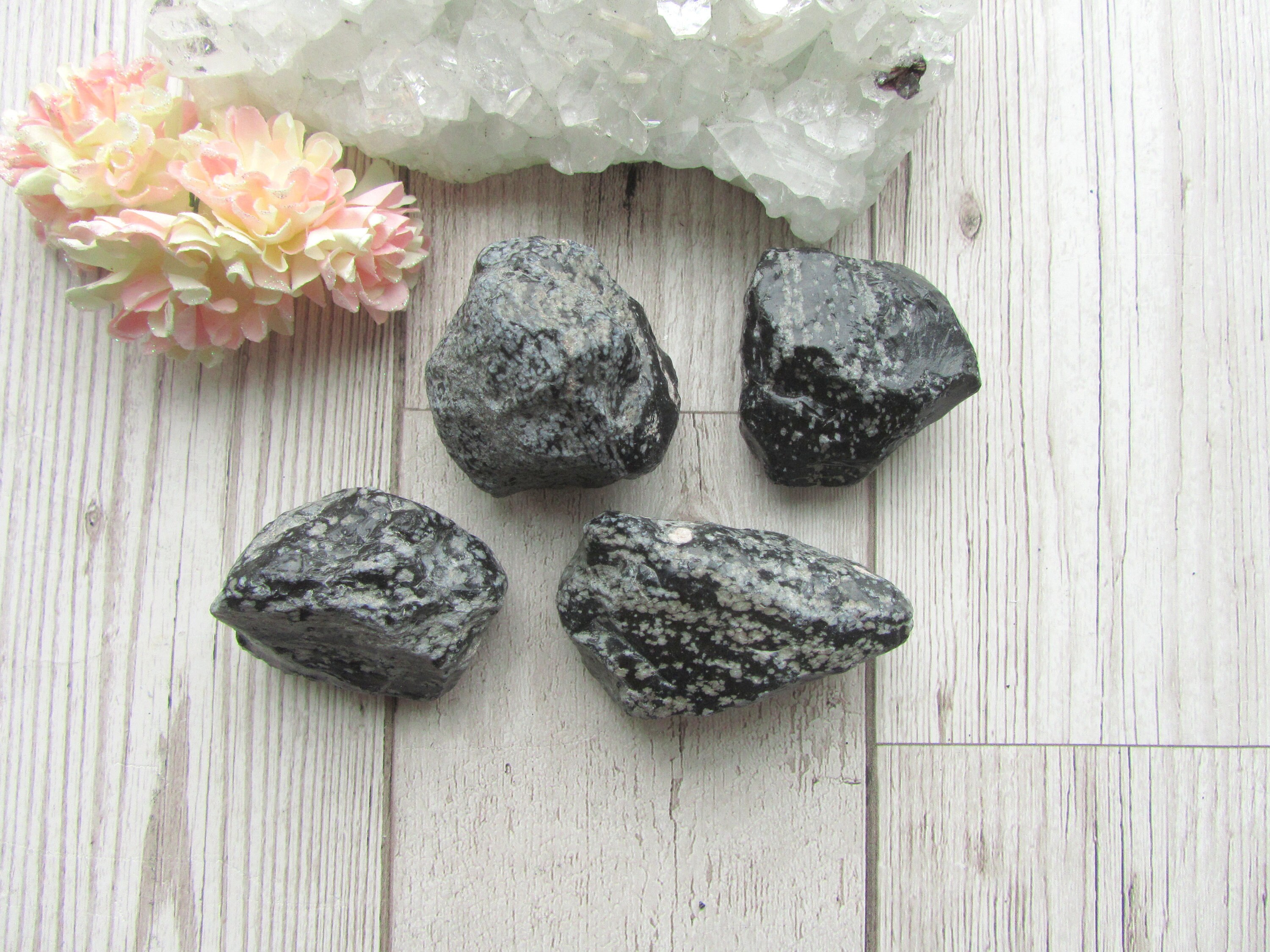 Snowflake Obsidian Rough Chunk 1pc Raw Rough Rock Etsy
