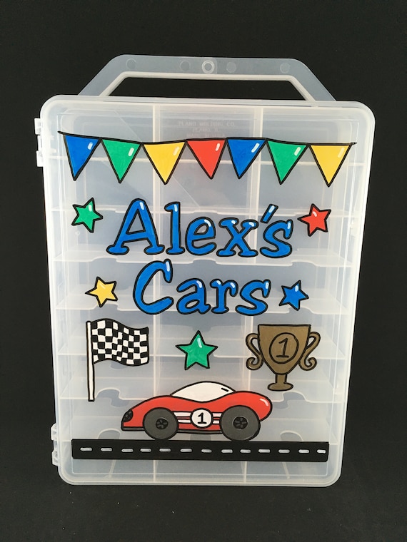 Double Sided Matchbox Car Case, Hand-painted Personalized Toy Car Storage  Case With Handle 