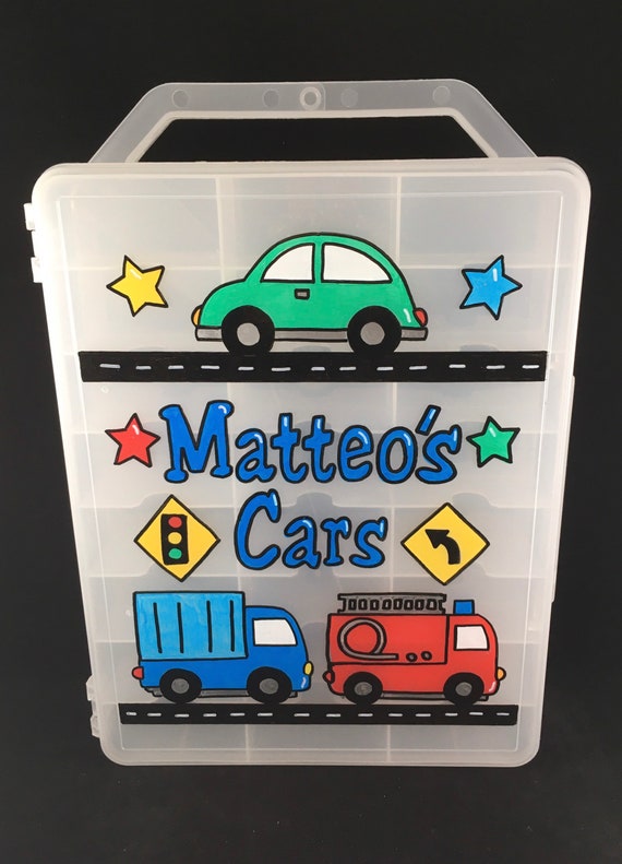 Double Sided Matchbox Car Case, Hand-painted Personalized Toy Car
