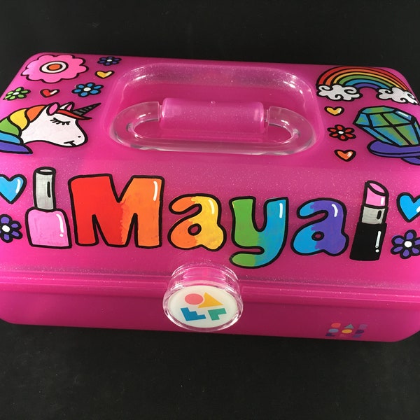Hand-painted personalized caboodle, personalized caboodles