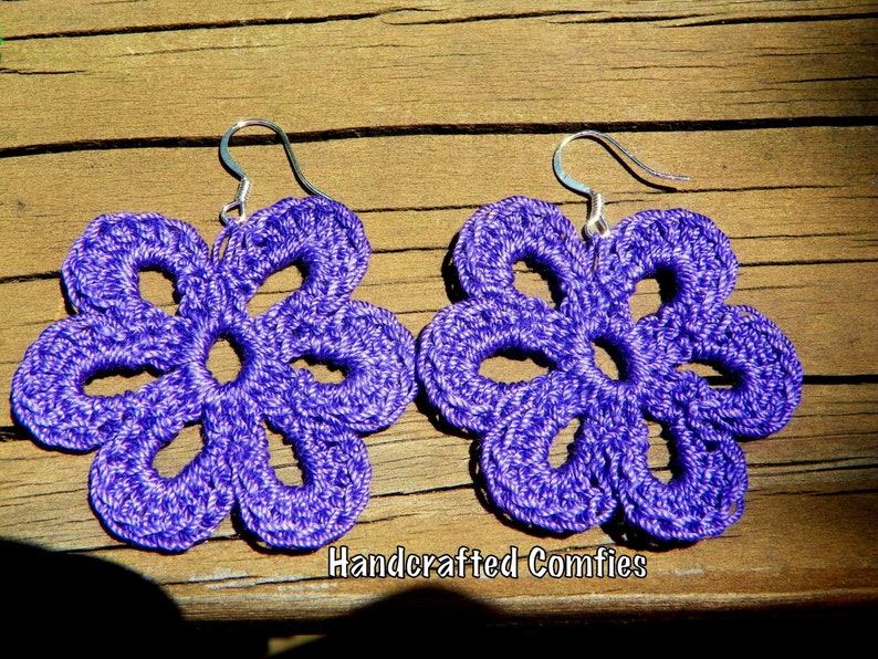 Crochet Daisy Earrings Etsy