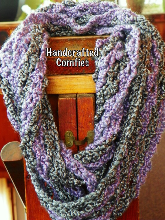 Metallic Picot Trellis Infinity Scarf