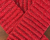 Red sparkly scarf
