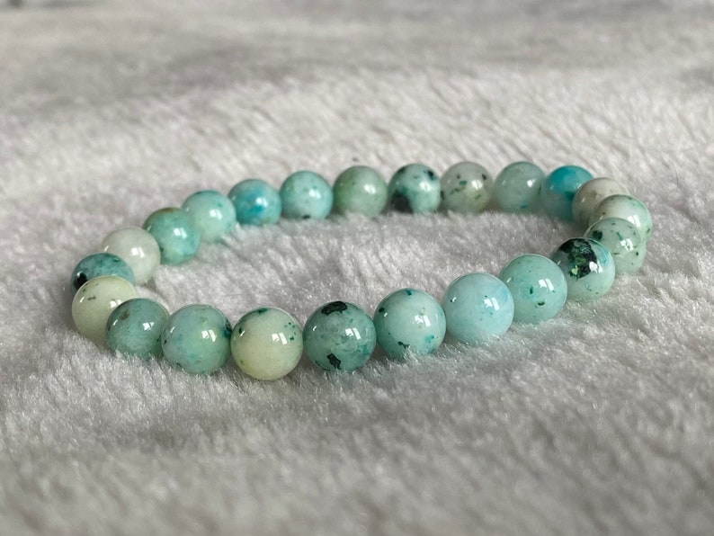 Phoenix Stone Chrysocolla Bracelet, Mala Bracelet, Beaded Bracelet, Crystal Phoenix Stone, Women Bracelet, Men Bracelet, 8mm Phoenix Stone image 9