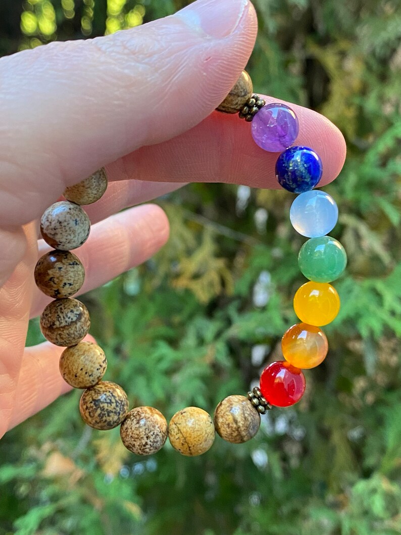 Chakra Bracelet With Natural Jasper Chakra Jewel Jasper Etsy