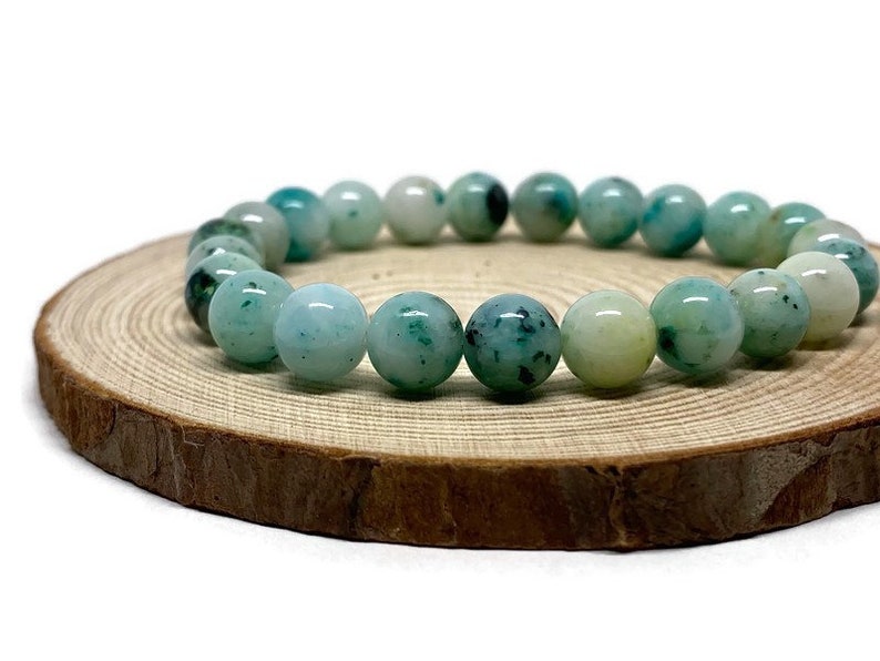 Phoenix Stone Chrysocolla Bracelet, Mala Bracelet, Beaded Bracelet, Crystal Phoenix Stone, Women Bracelet, Men Bracelet, 8mm Phoenix Stone image 7