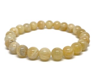 AAA Yellow Feldspar Sunstone Bracelet, Mala Bracelet, 7-8mm Sunstone Bracelet, Men Bracelet, Women Bracelet, Yellow Sunstone Beads, 8mm Bead