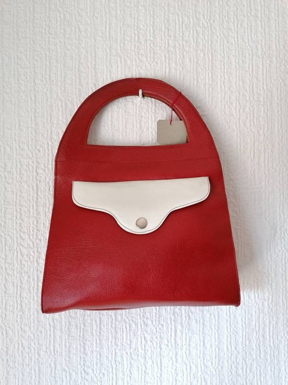 70s leather red bag