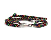 Hyper Adjustable Double Wrap Paracord Men Women Unisex Nautical Fish Hook Bracelet - Anklets - Best Paracord Bracelet