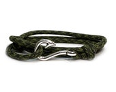 Olive Drab Moss Camo Adjustable Double Wrap Paracord Men Women Unisex Nautical Round Fish Hook Bracelet - Anklets - Best Paracord Bracelet