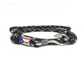 Nautical Army Camo Black and White POW Boricua Puerto Rico Puertorican Flag Bead Adjustable Paracord Men Women Unisex Fish Hook Bracelets