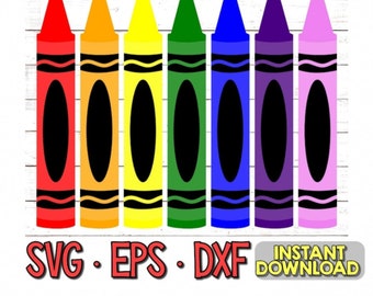 Imágenes prediseñadas de crayones: archivos de corte SVG, EPS y PNG coloridos (descarga digital)