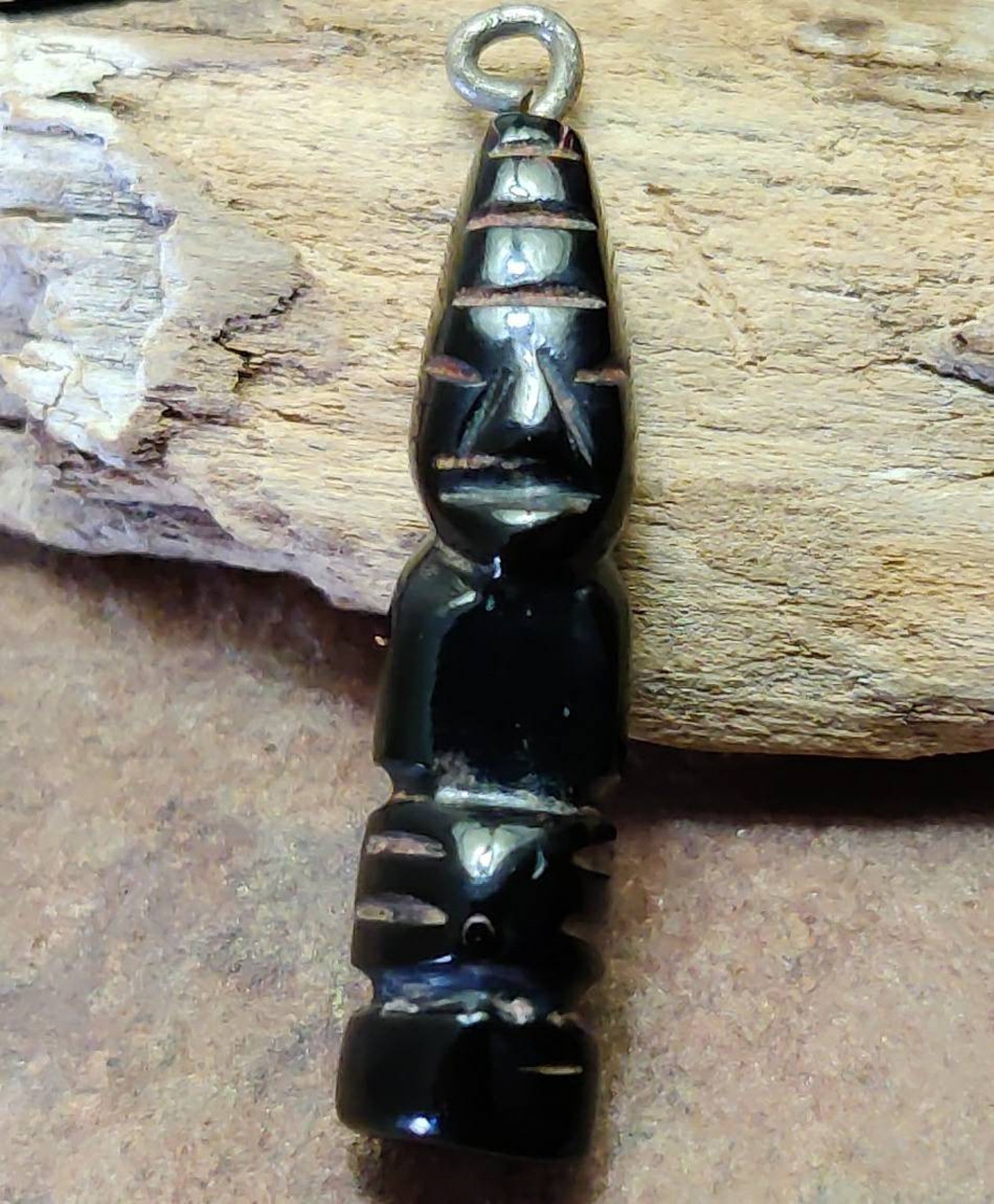 RARE Handcarved Black Coral Tiki Miniature Mayan/aztec Etsy
