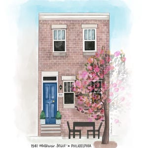 Custom Row Home Portraits: Baltimore, Philadelphia, DC - Housewarming Gift