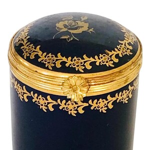 Limoges Kobalt Blau Zylinder Box