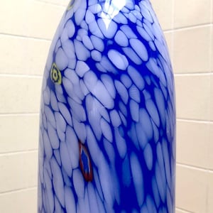 Lampada a sospensione in vetro artistico soffiato a mano blu