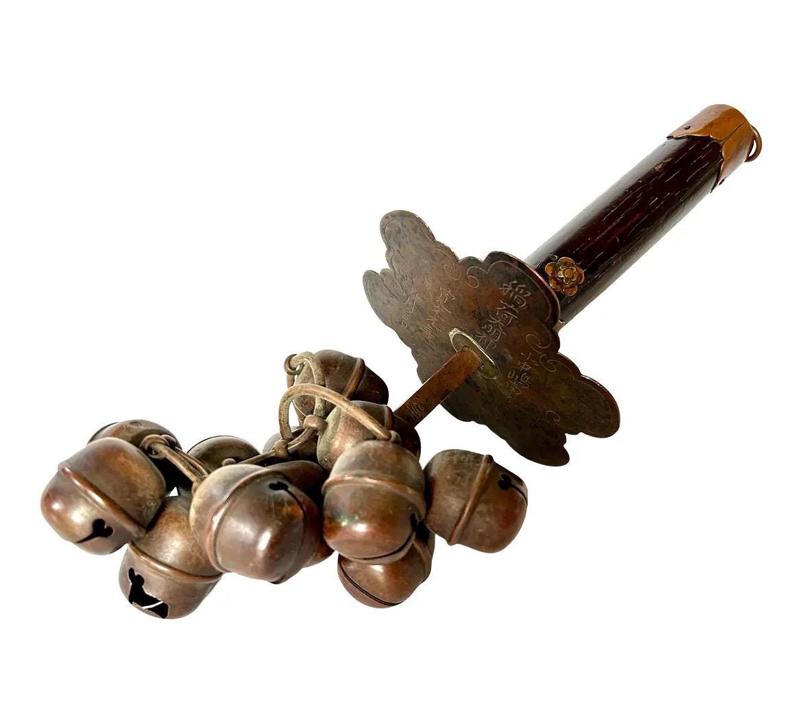 Shinto Priestess's Bell Wand for Ritual Kagura Dances (kagura-suzu