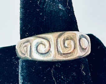 Artist Brutalist Sterling Band Ring, Size 8.25