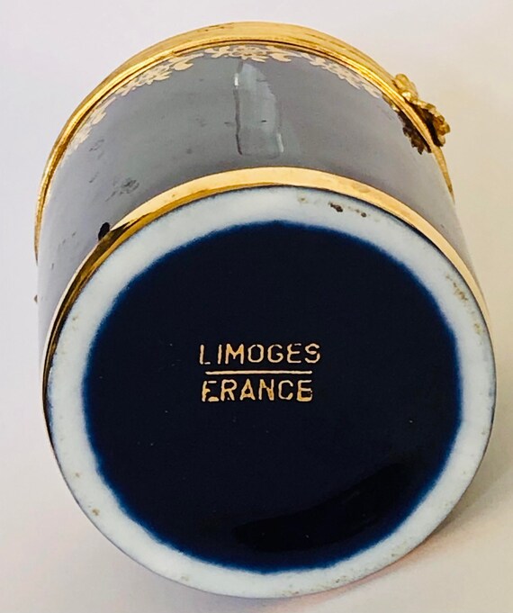 Limoges Cobalt Blue Cylinder Box - image 5