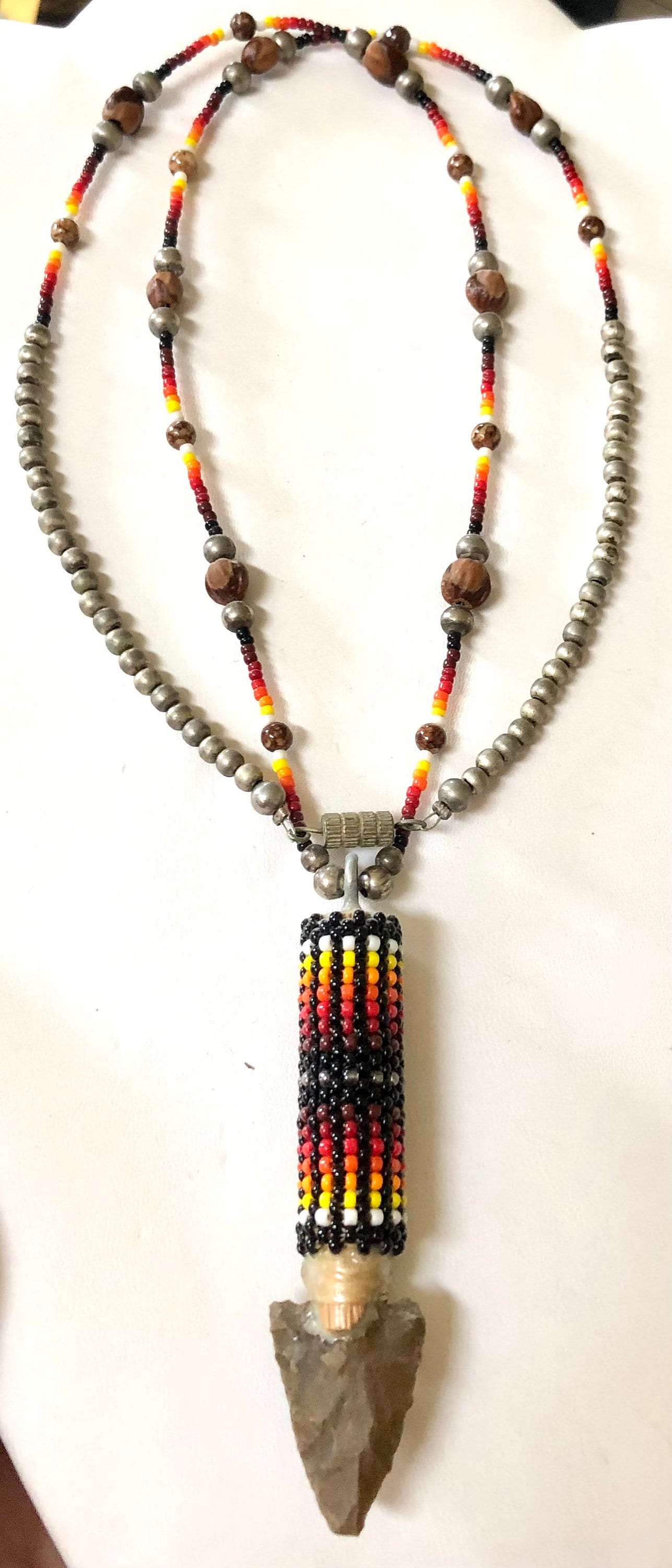 Native American Arrowhead Beaded Necklace - Etsy