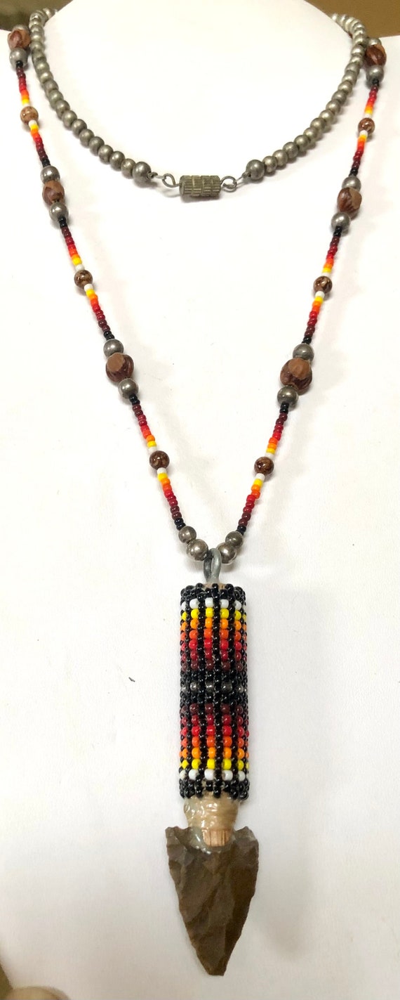 アクセサリー CHOOKE ANTIQUE BEADS K22 ARROW HEAD Native American Arrowhead Beaded Necklace - Etsy