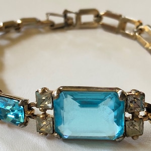 Blaues Strass Gliederarmband