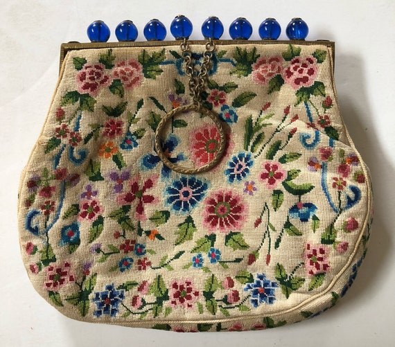 French Tapestry Dangle Purse - image 2