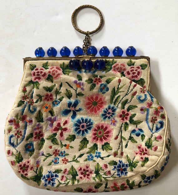 French Tapestry Dangle Purse