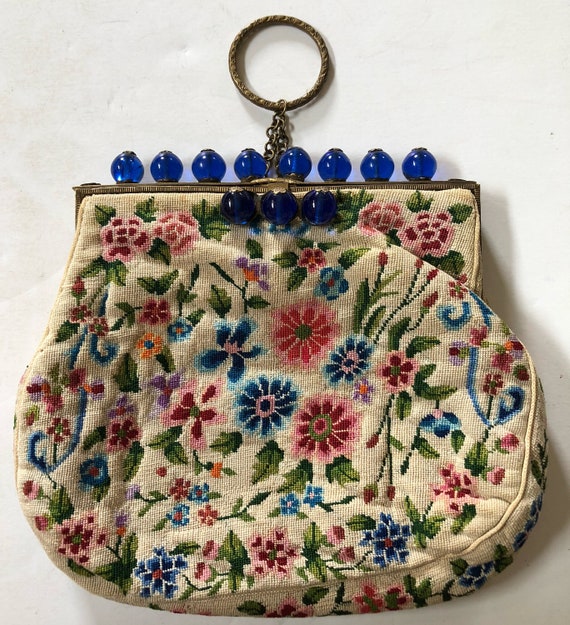 French Tapestry Dangle Purse - image 1